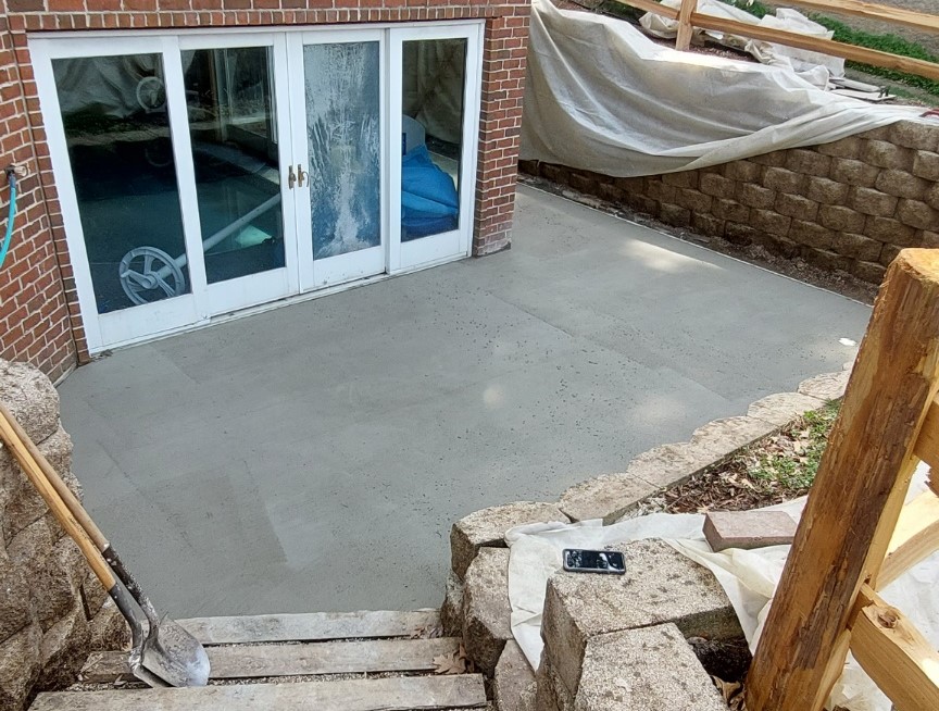 brushed concrete finish patio 