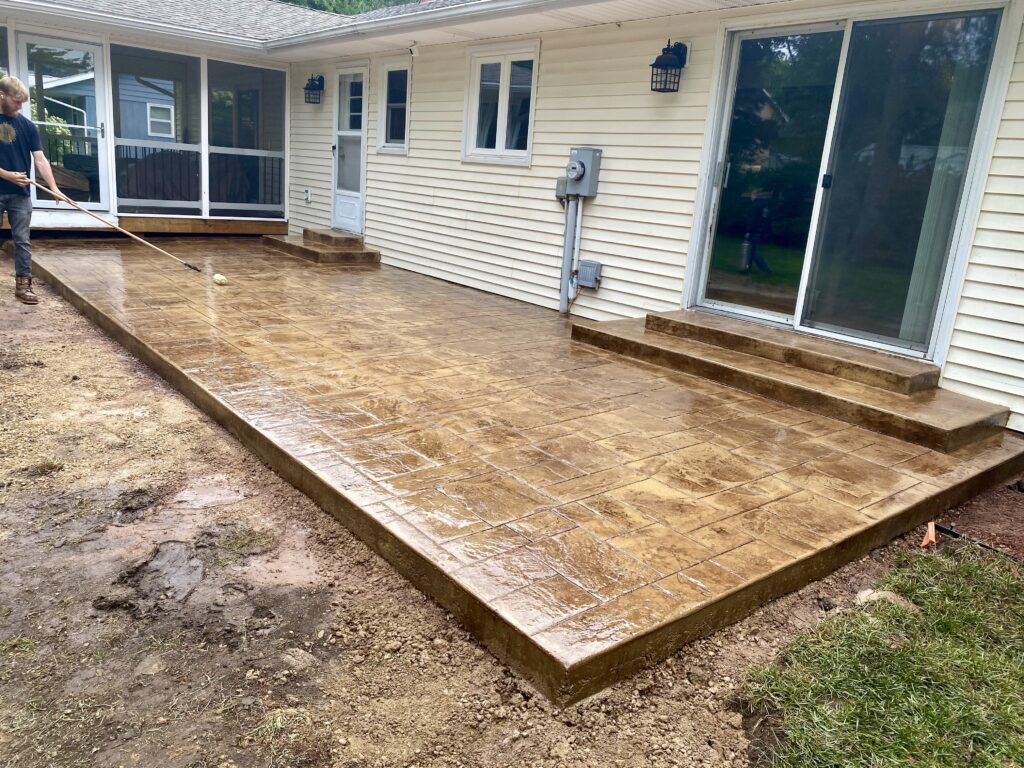 Stamped & Colored Patio by Eco Concrete Company in Madison, WI